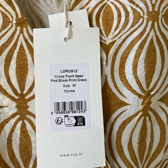 Hand-block printed casual dress in all cotton from TOAST, size M, NWT - Picture 4 of 5
